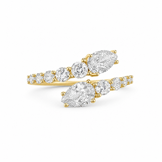 Double Pear Cut Ring | 925 Sterling Silver