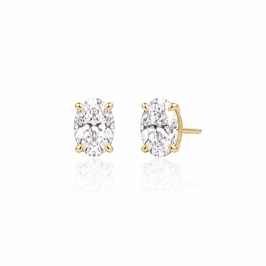 Oval Diamond Earring