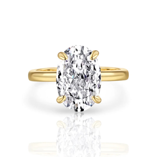 Oval Diamond Ring | 925 Sterling Silver